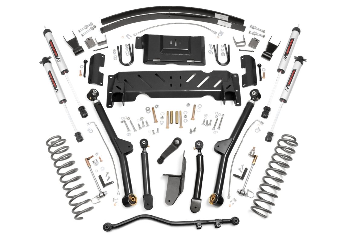 Jeep Cherokee Suspension Lift Kit - Rough Country - 4.5 Inch Lift Kit | Long Arm | AAL | NP242 | V2 - '84-'01